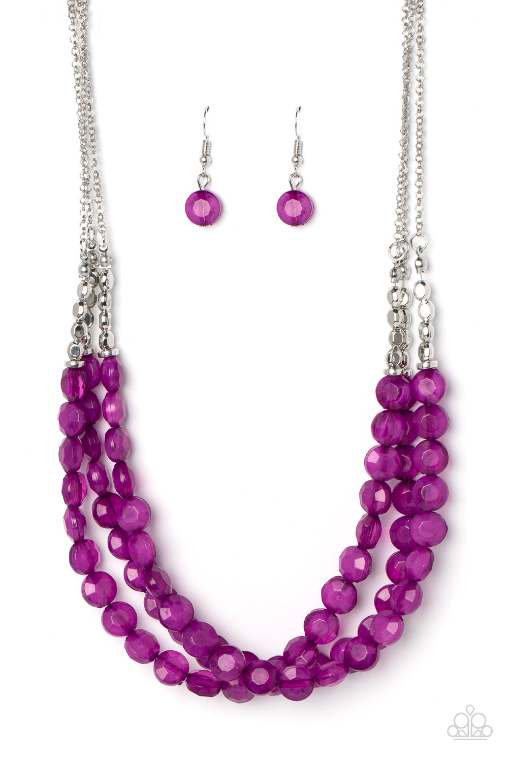 Pacific Picnic Purple Necklace & Bracelet Set - Paparazzi Accessories