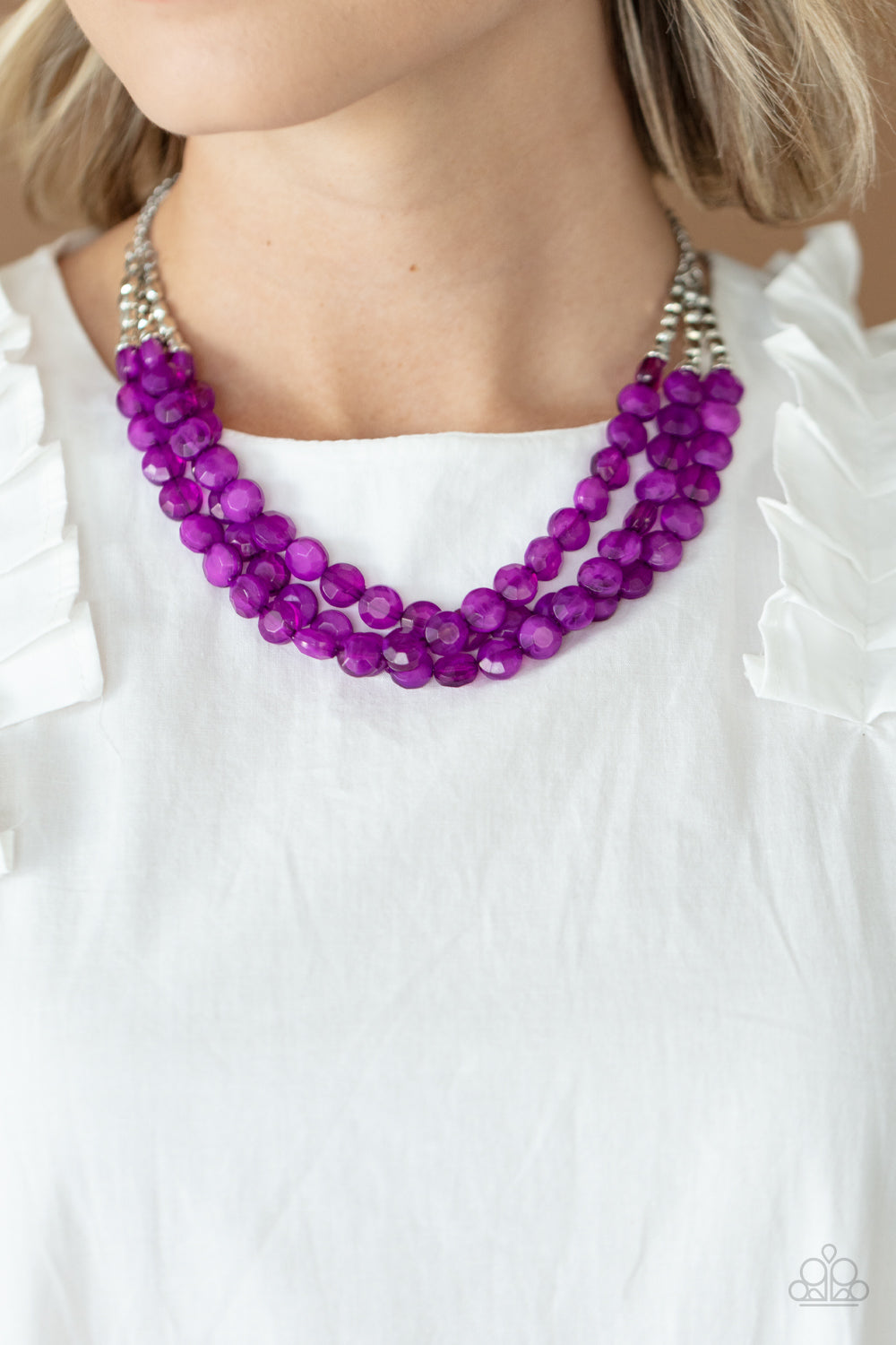 Pacific Picnic Purple Necklace & Bracelet Set - Paparazzi Accessories