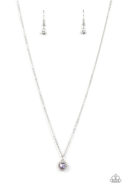 A Little Lovestruck Purple Heart Necklace - Paparazzi Accessories (TF)