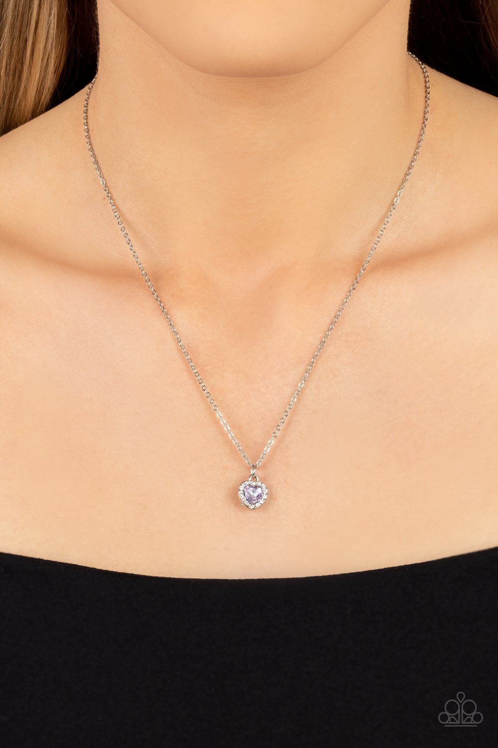 A Little Lovestruck Purple Heart Necklace - Paparazzi Accessories (TF)