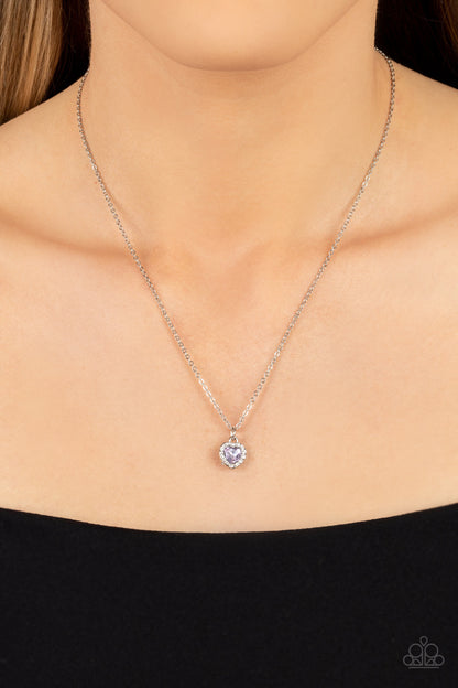 A Little Lovestruck Purple Heart Necklace - Paparazzi Accessories (TF)