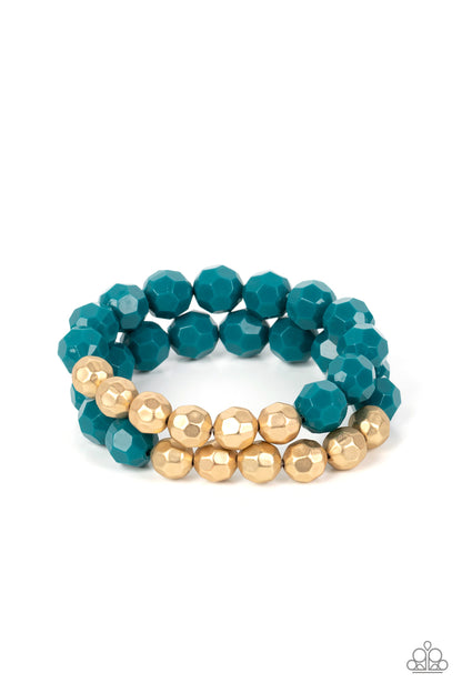 Greco Getaway Blue Necklace & Bracelet Set - Paparazzi Accessories