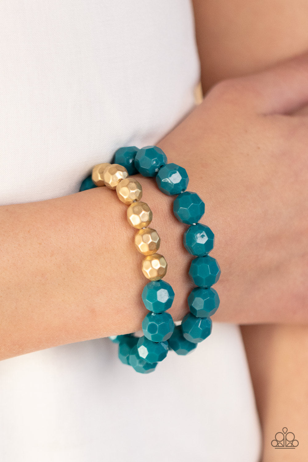 Greco Getaway Blue Necklace & Bracelet Set - Paparazzi Accessories