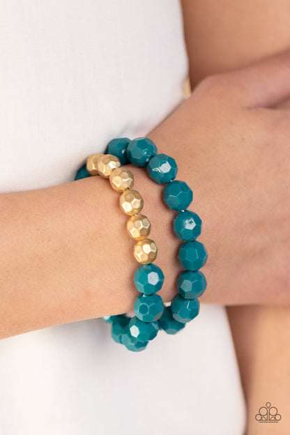 Greco Getaway Blue Necklace & Bracelet Set - Paparazzi Accessories