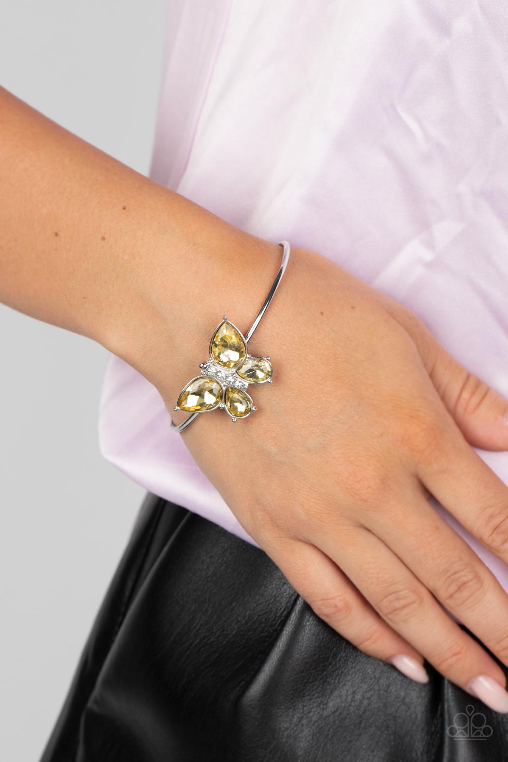 Free-Flying Flutter Yellow Butterfly Necklace & Bracelet Set - Paparazzi Accessories
