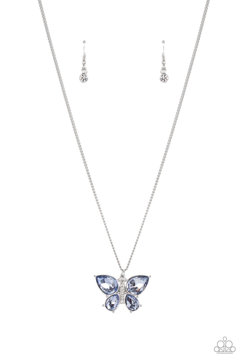 Free-Flying Flutter Blue Butterfly Necklace & Bracelet Set - Paparazzi Accessories