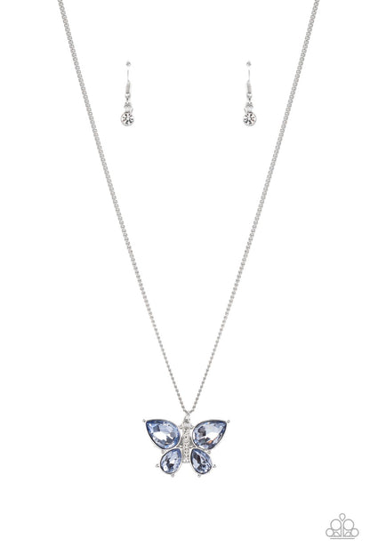 Free-Flying Flutter Blue Butterfly Necklace & Bracelet Set - Paparazzi Accessories