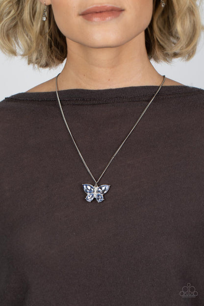 Free-Flying Flutter Blue Butterfly Necklace & Bracelet Set - Paparazzi Accessories