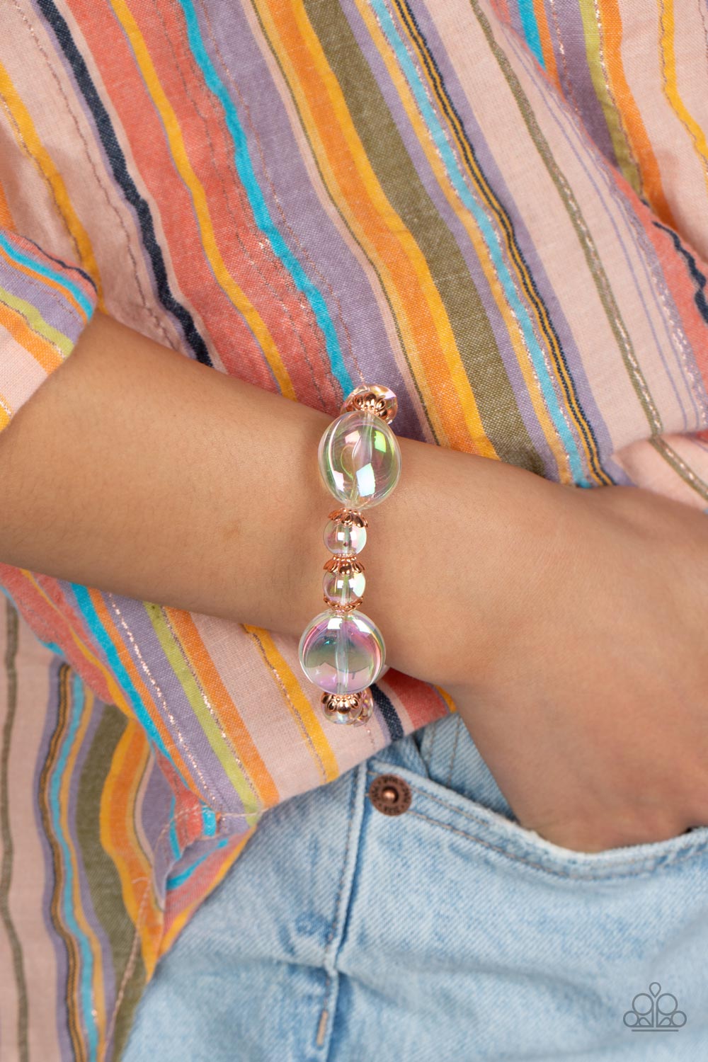 Prismatic Magic Copper Necklace & Bracelet Set - Paparazzi Accessories
