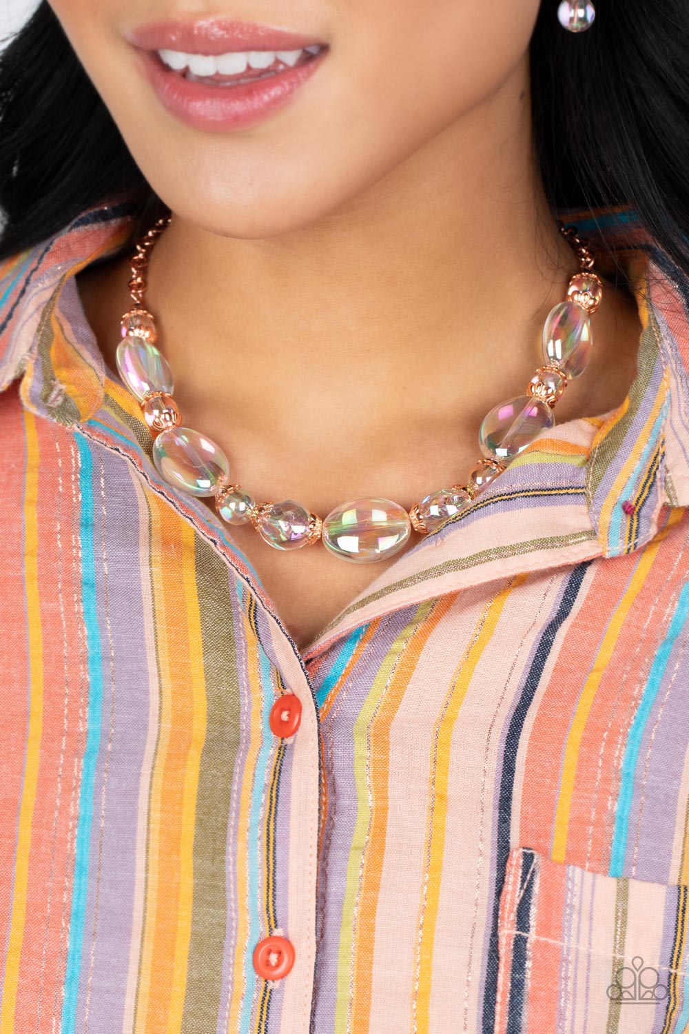 Prismatic Magic Copper Necklace & Bracelet Set - Paparazzi Accessories