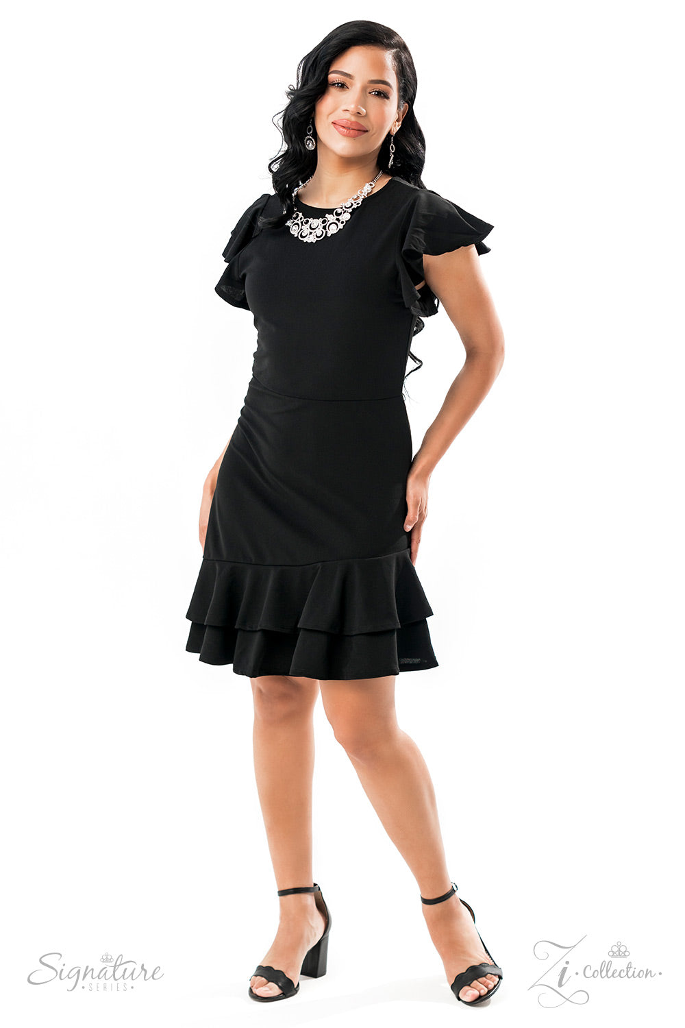 Dozens of circular silver frames are encrusted in shimmery white rhinestones and link together to create a dizzying display along the collar. The frames gradually increase in size as they lead to the center, boldly showcasing their stunning detail. Solitaire white rhinestones, wrapped in a border of dainty sparkling accents, are sporadically sprinkled throughout the lacy canvas, with square-cut rhinestones in pronged settings adding three-dimensional dazzle. Features an adjustable clasp closure.