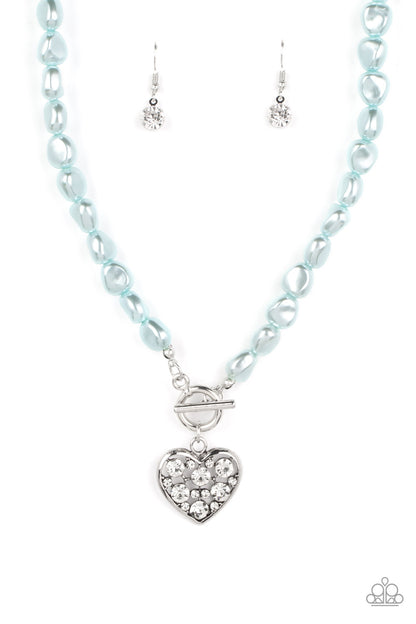 Color Me Smitten Blue Heart Necklace - Paparazzi Accessories