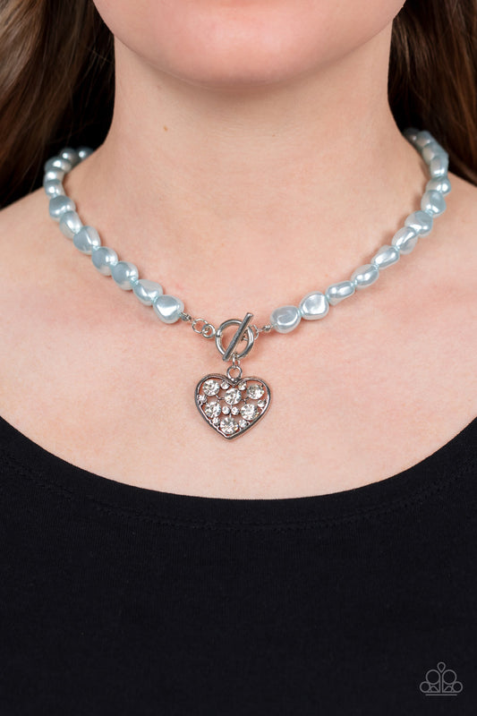Color Me Smitten Blue Heart Necklace - Paparazzi Accessories