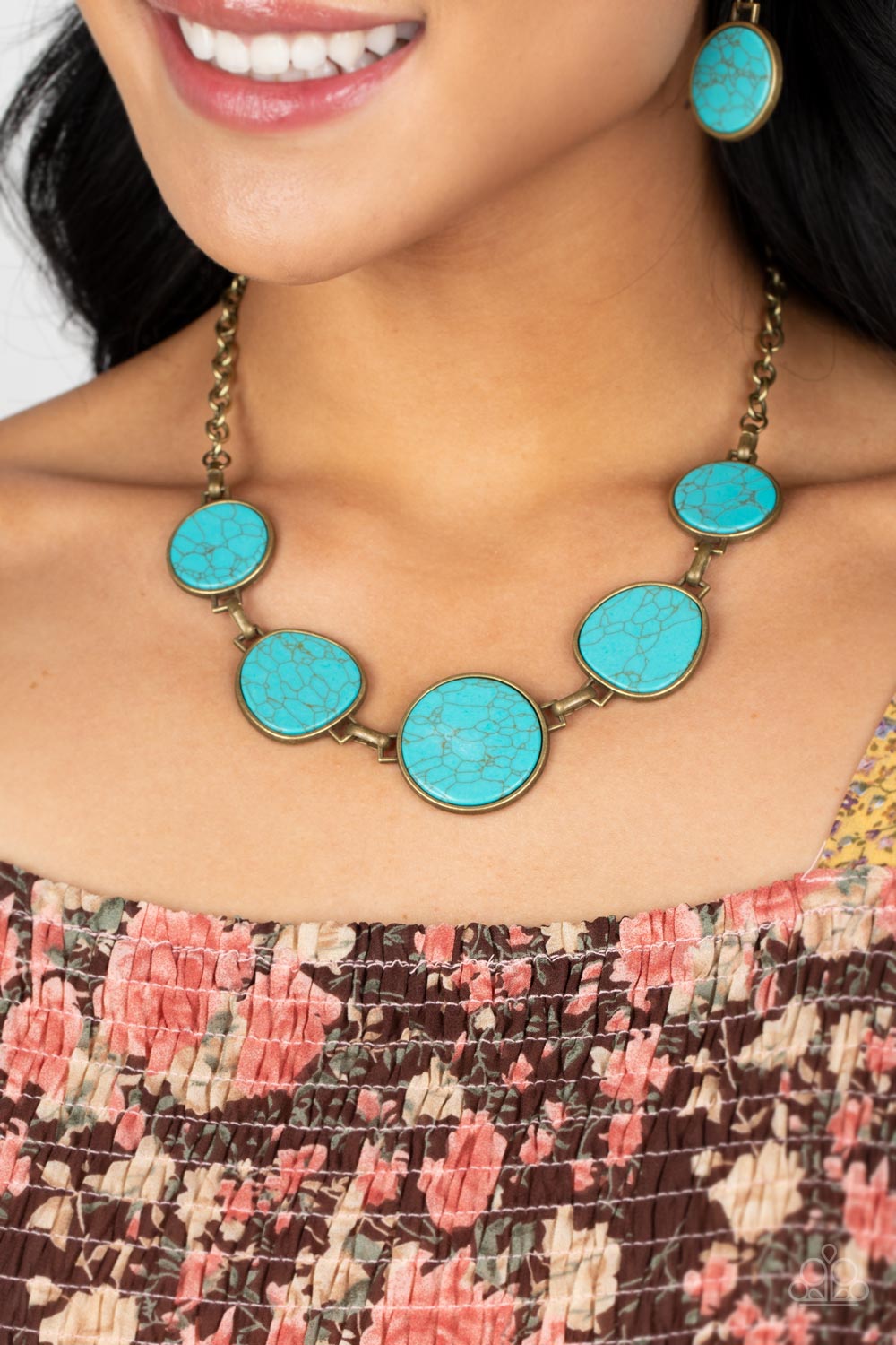 Santa Fe Flats Brass Necklace & Bracelet Set - Paparazzi Accessories