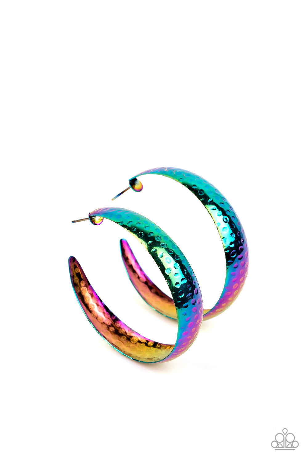Futuristic Flavor Multi Oil Spill Hoop Earring - Paparazzi Accessories