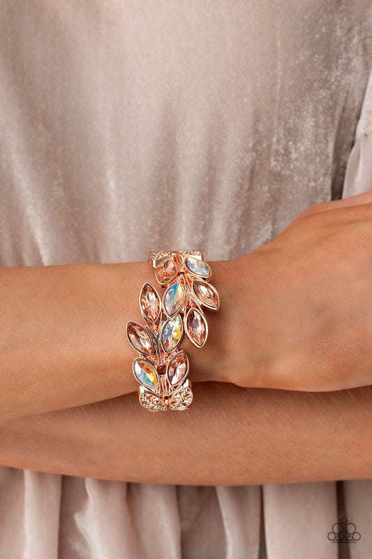 Luminous Laurels Rose Gold Hinge Bracelet - Paparazzi Accessories