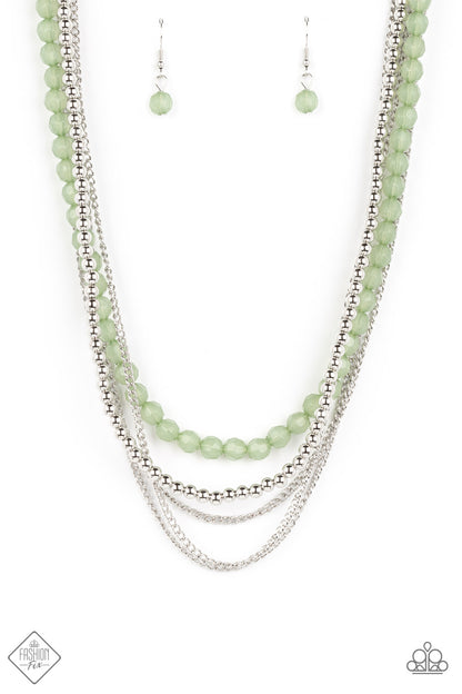 Boardwalk Babe Green Necklace & Bracelet Set - Paparazzi Accessories