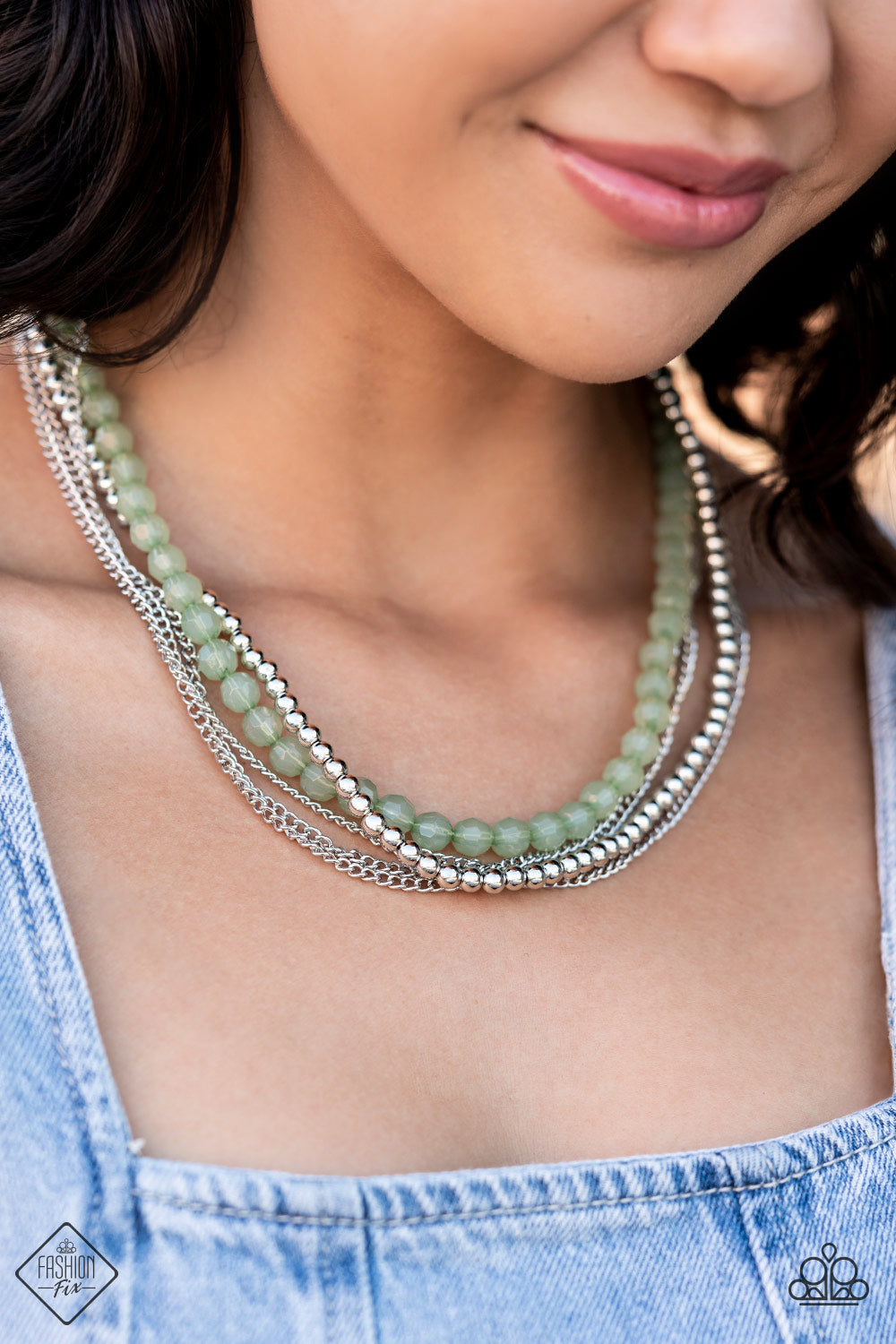 Boardwalk Babe Green Necklace & Bracelet Set - Paparazzi Accessories