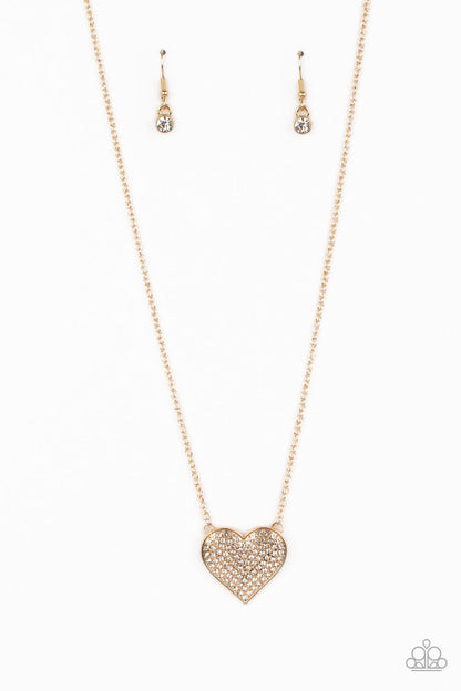 Spellbinding Sweetheart Gold Necklace & Bracelet Set - Paparazzi Accessories