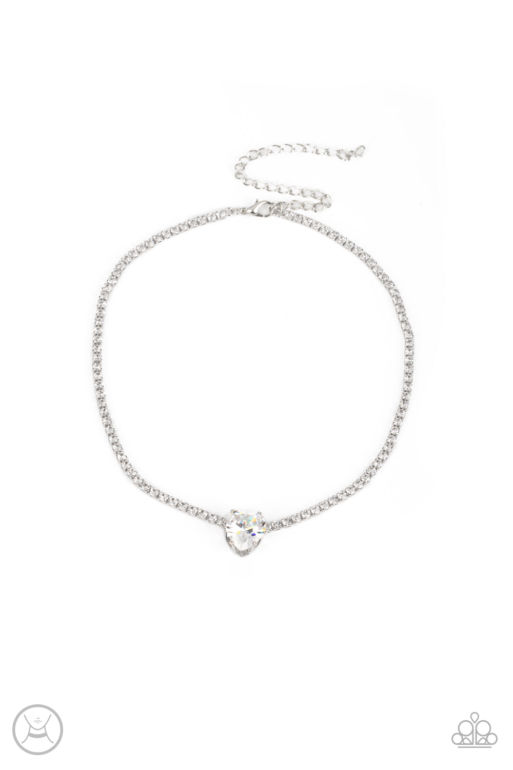 Flirty Fiancé White Necklace & Bracelet Set - Paparazzi Accessories 