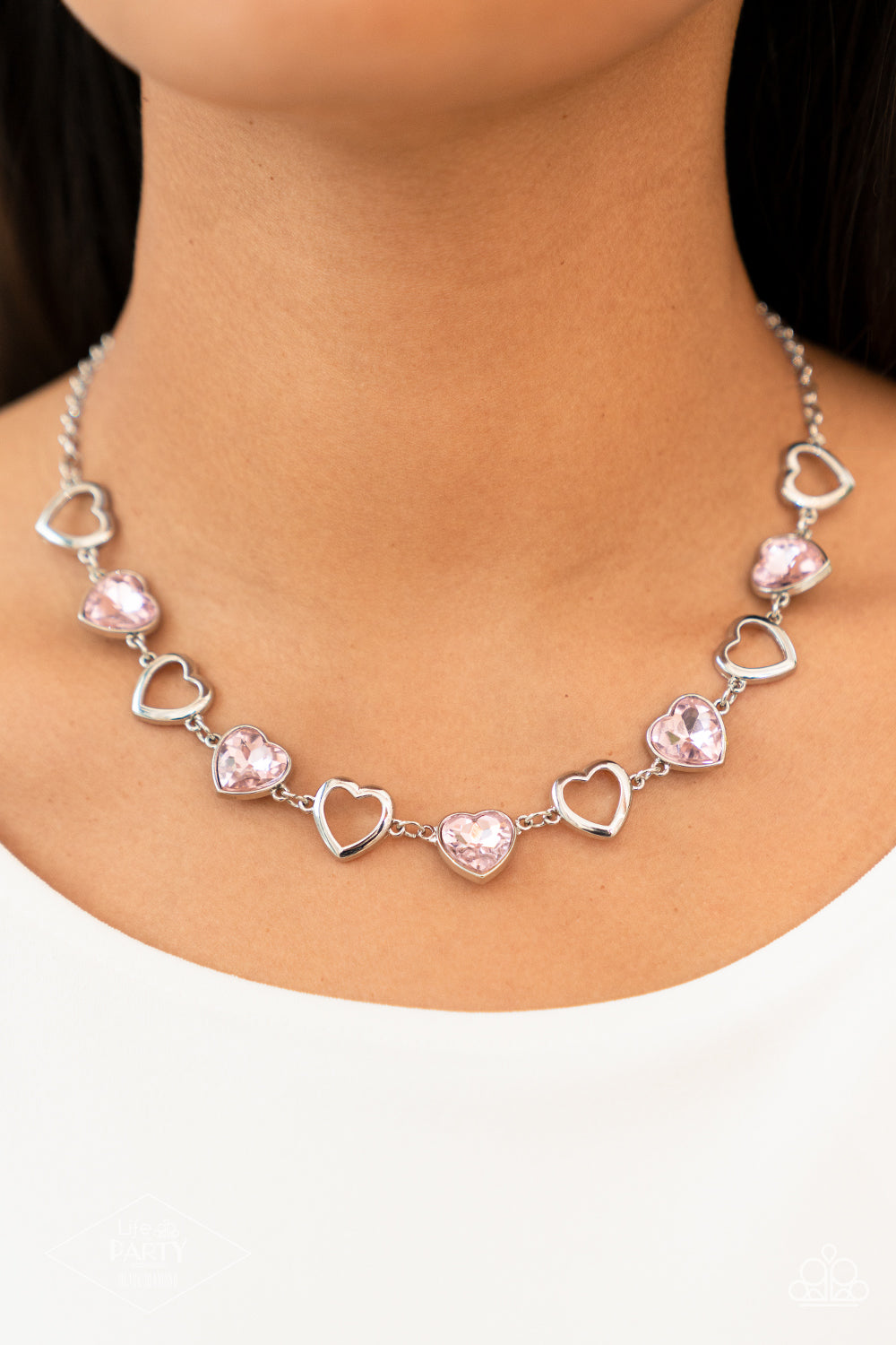 Contemporary Cupid Pink Necklace & Bracelet Set - Paparazzi Accessories