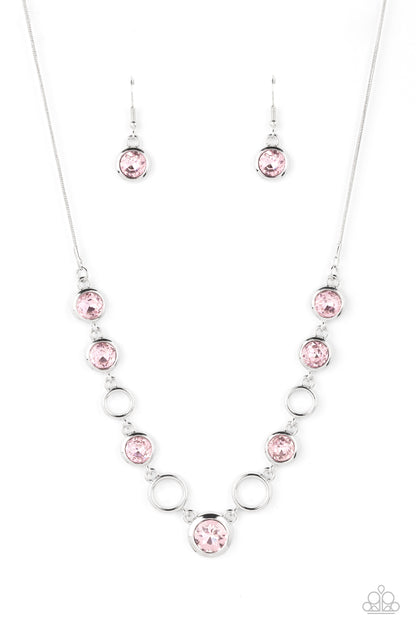 Elegantly Elite Pink Necklace & Bracelet Set- Paparazzi Accessories 