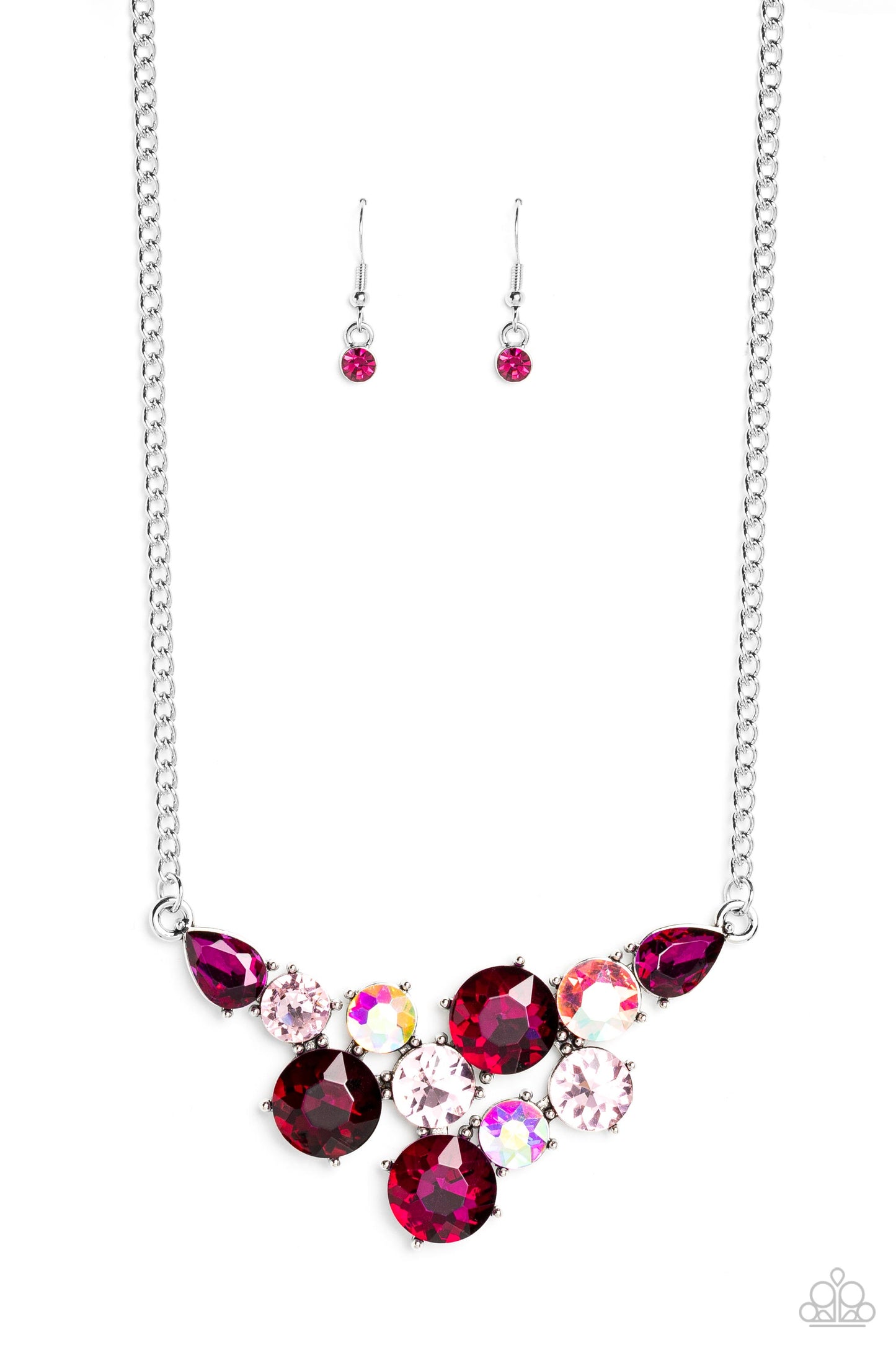 Round Royalty Pink Necklace & Bracelet Set - Paparazzi Accessories