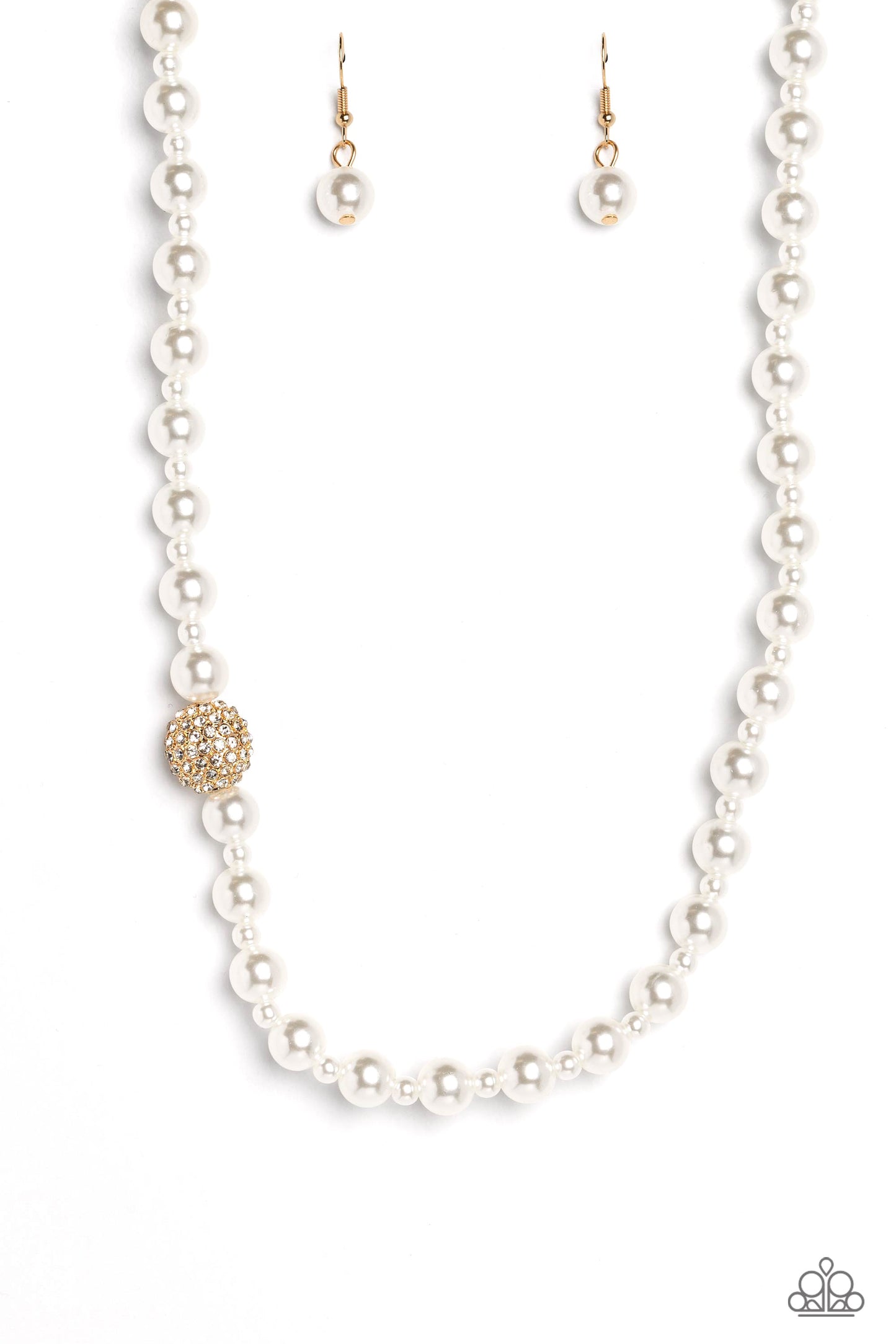 Countess Chic Gold Pearl Necklace - Paparazzi Accessories 
