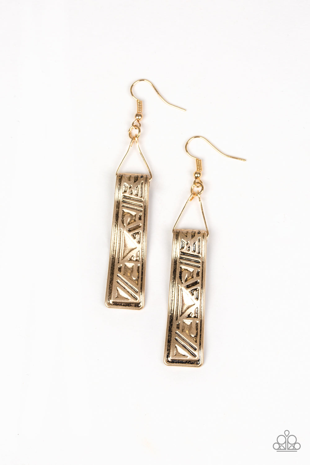 Ancient Artifacts Gold Earring - Paparazzi Accessories