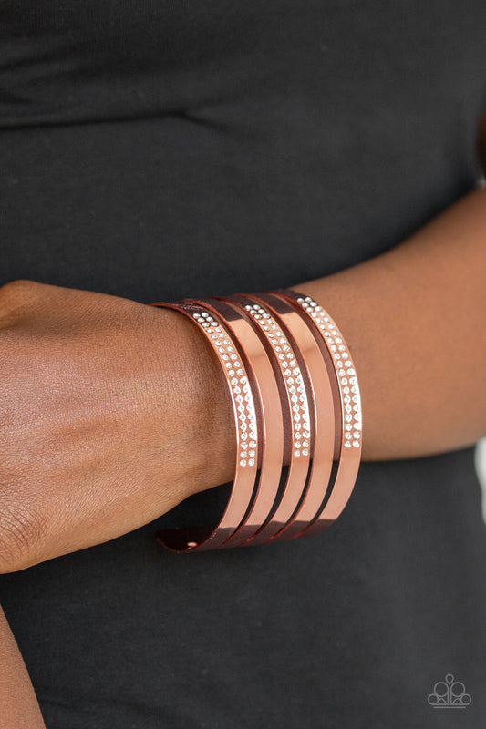 Big Time Shine Copper Cuff Bracelet - Paparazzi Accessories