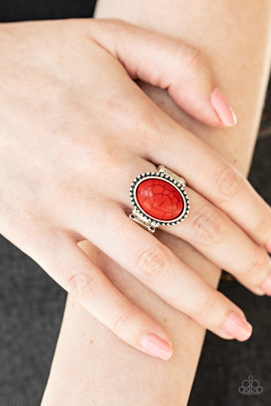 Bountiful Deserts Red Ring - Paparazzi Accessories