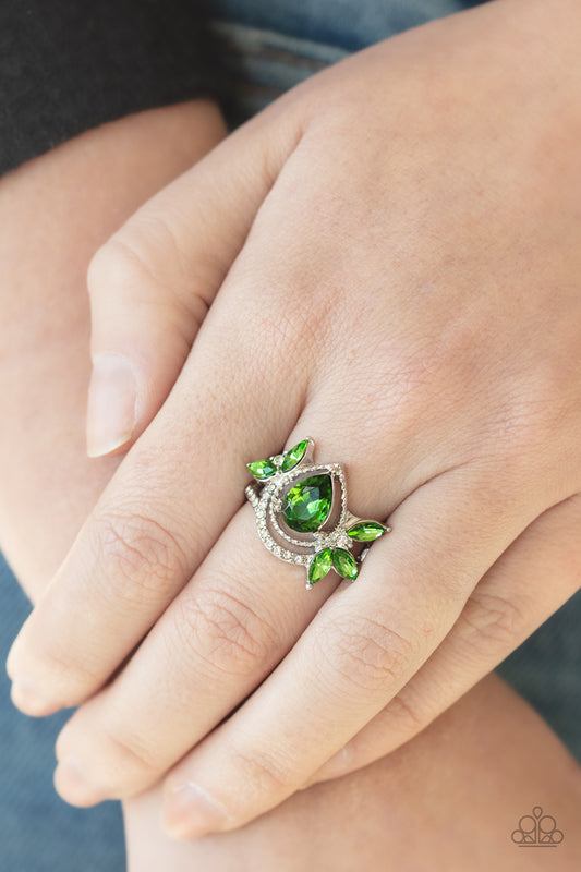 Eden Elegance Green Ring - Paparazzi Accessories