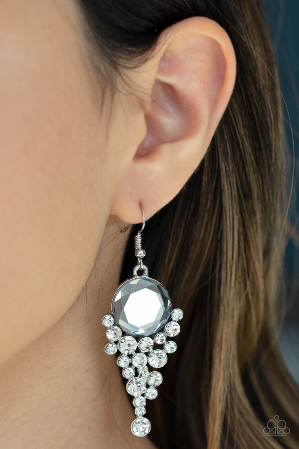 Elegantly Effervescent Silver Earring - Paparazzi Accessories