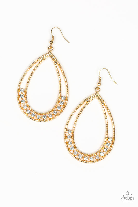 Glitz Fit Gold Earring - Paparazzi Accessories