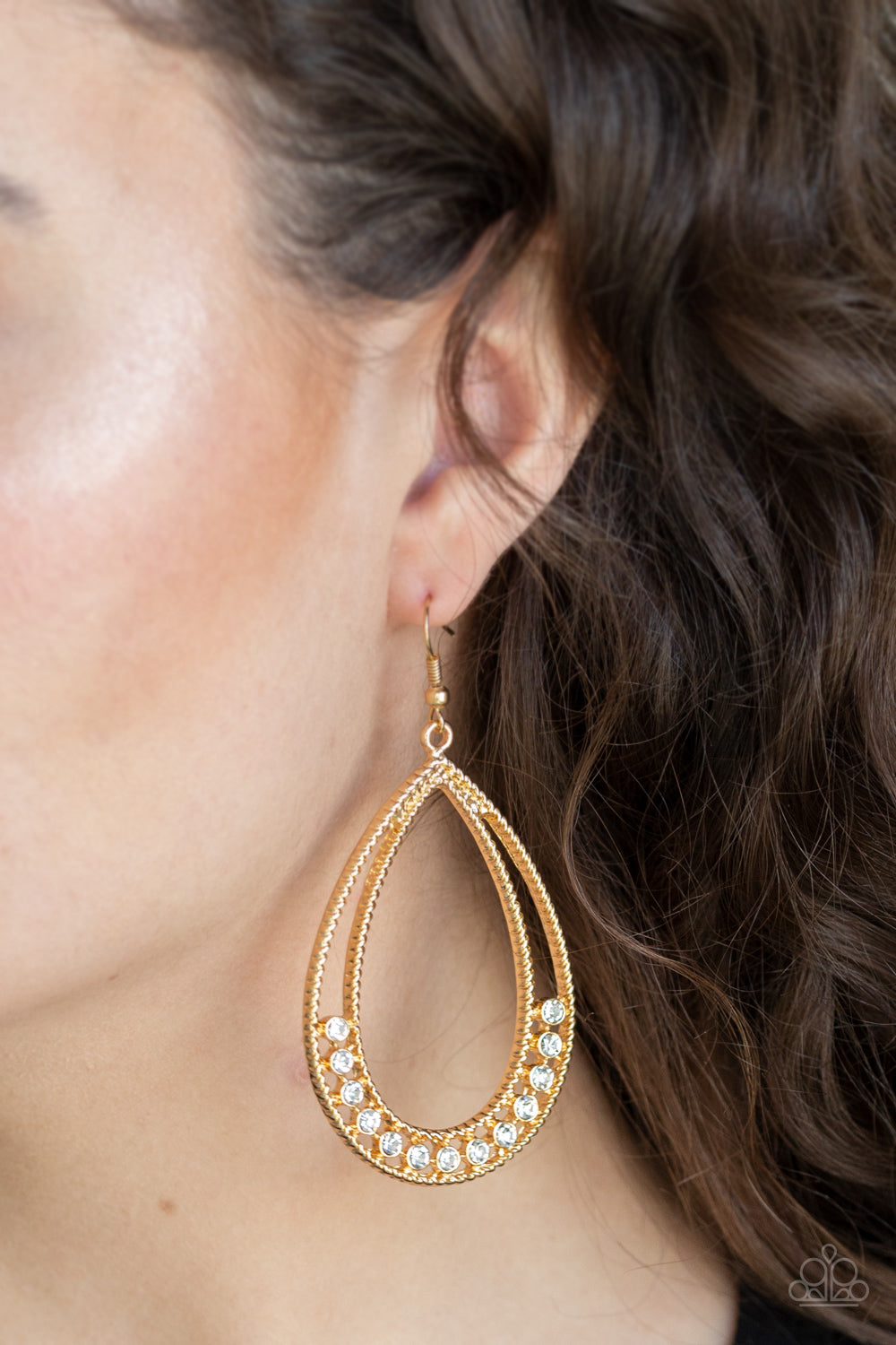 Glitz Fit Gold Earring - Paparazzi Accessories