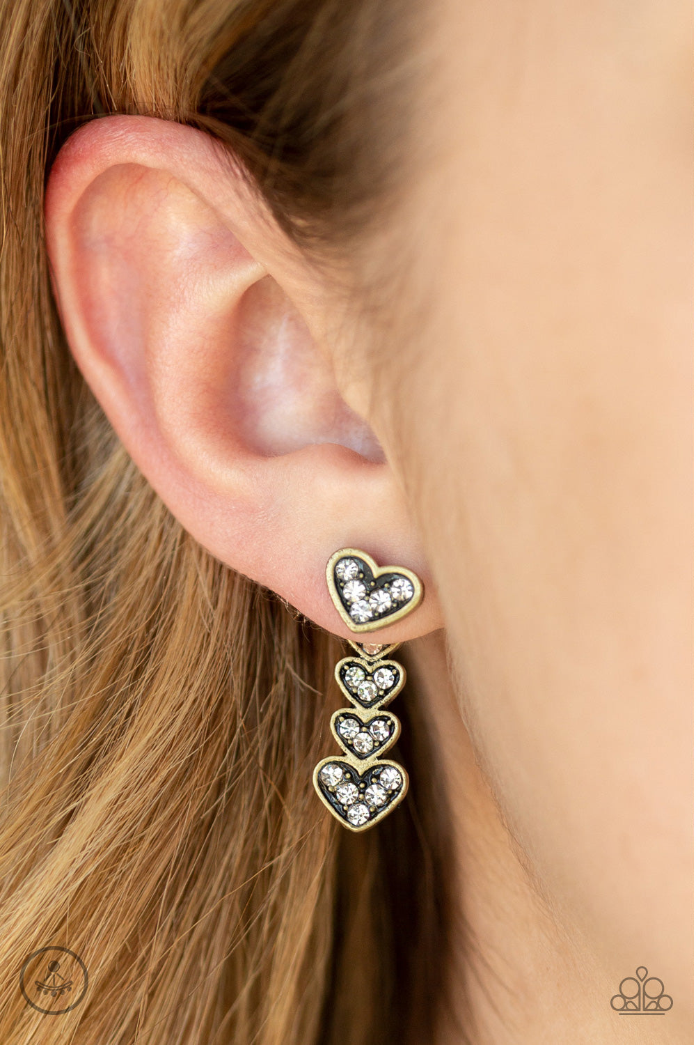 Heartthrob Twinkle Brass Earring - Paparazzi Accessories