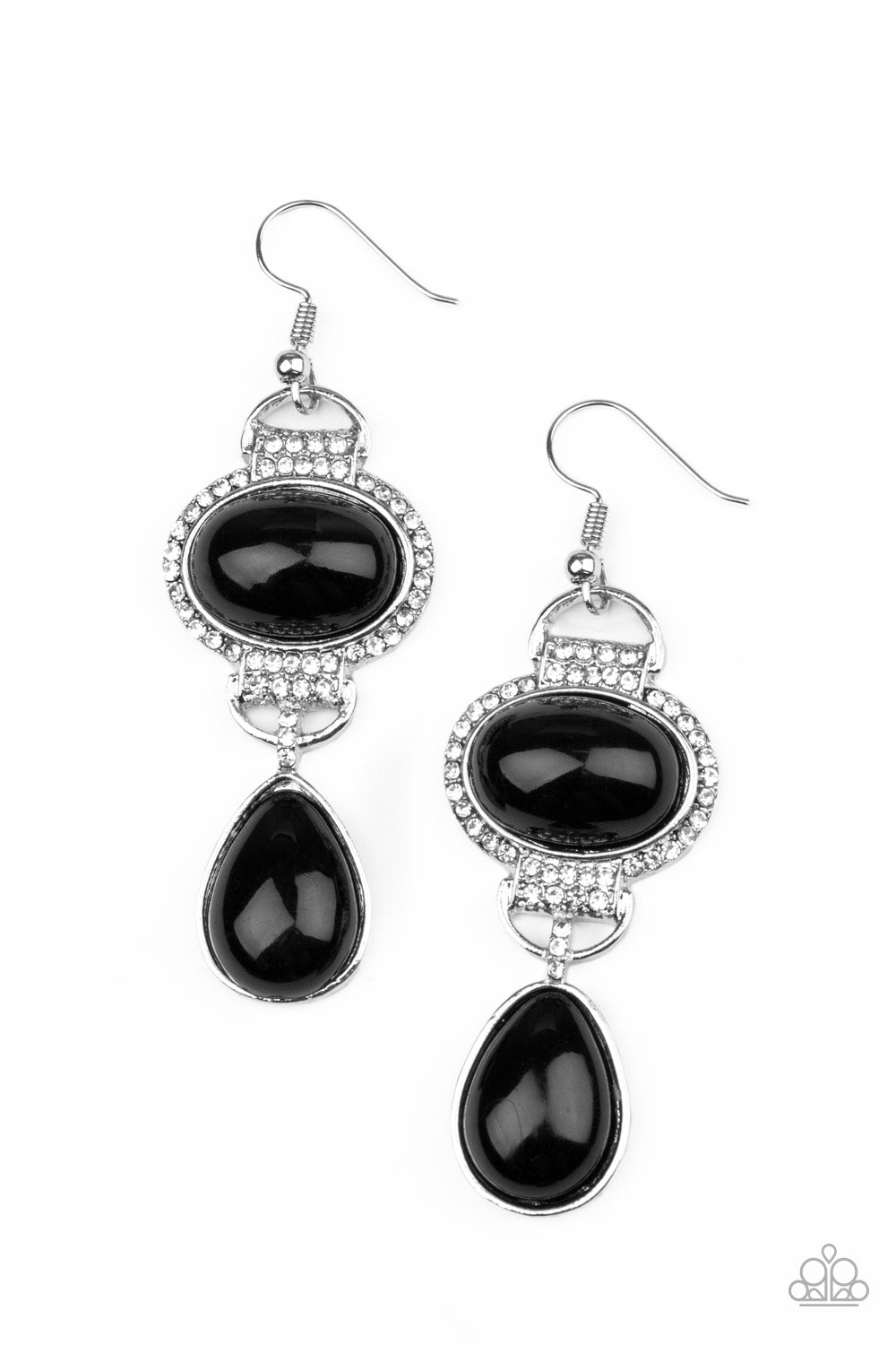 Icy Shimmer Black Earring - Paparazzi Accessories