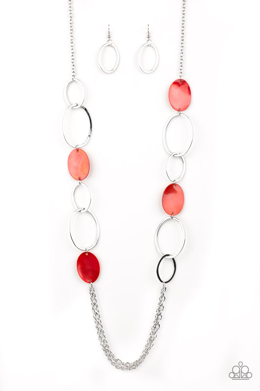 Kaleidoscope Coasts Red Necklace - Paparazzi Accessories