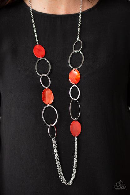 Kaleidoscope Coasts Red Necklace - Paparazzi Accessories
