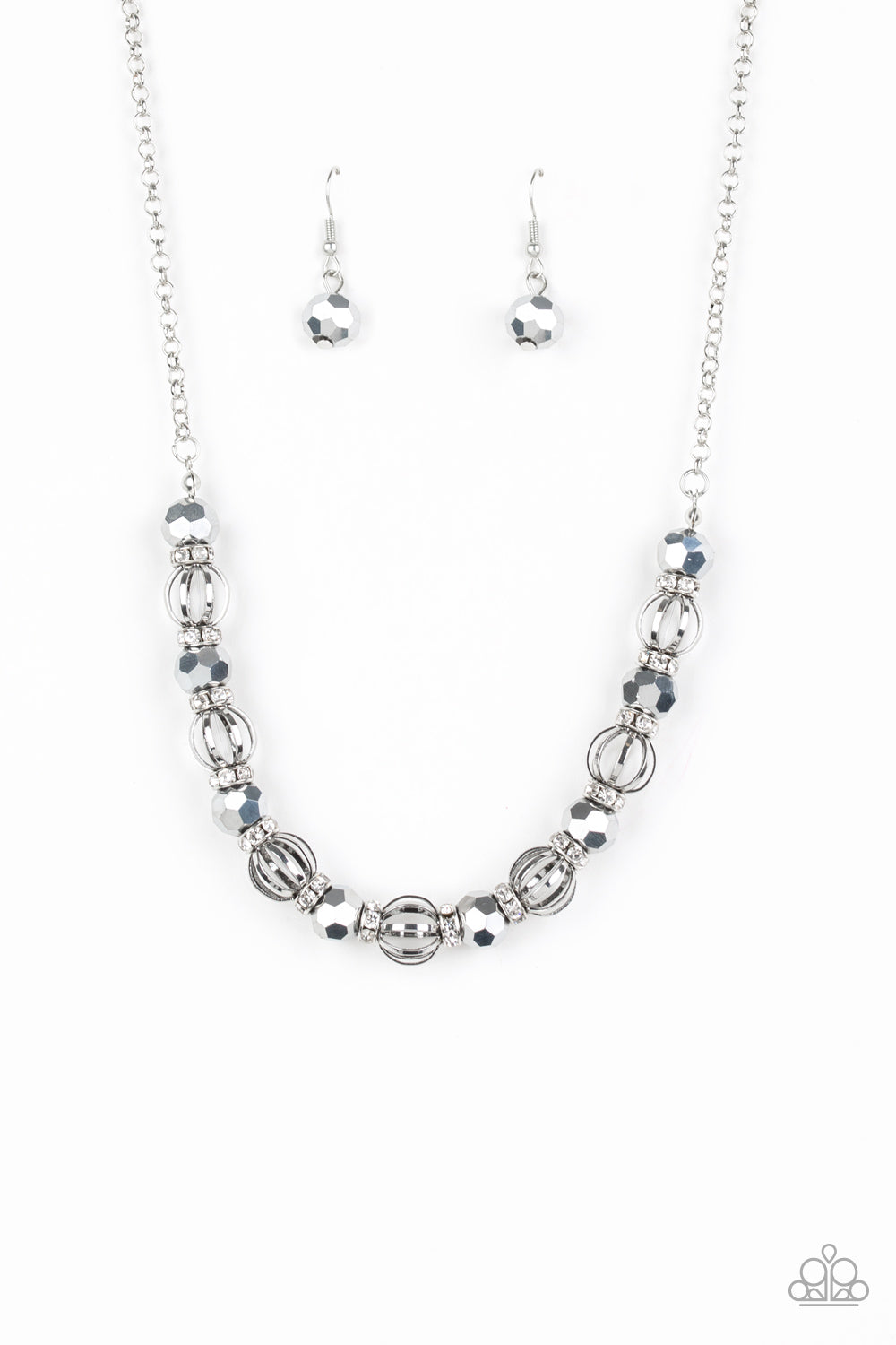 Metro Majestic Silver Necklace - Paparazzi Accessories - jazzy-jewels-gems