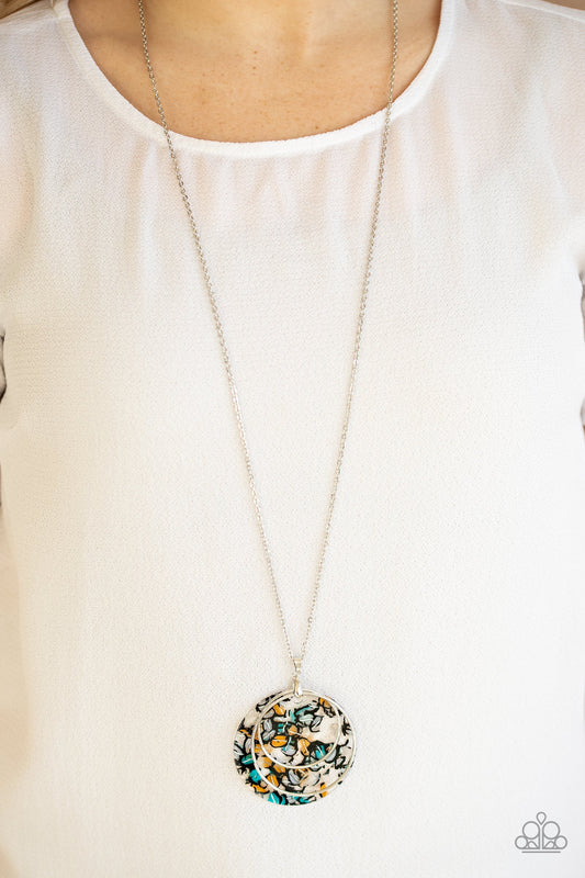 Metro Mosaic Blue Acrylic Necklace - Paparazzi Accessories