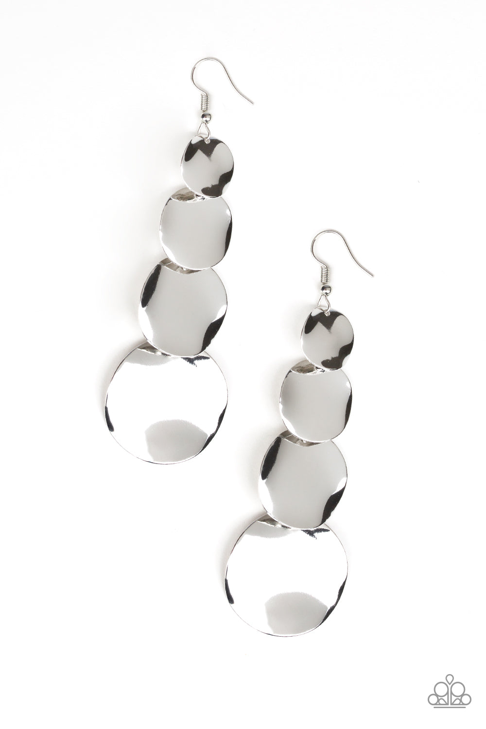 Modern Mecca Silver Earring - Paparazzi Accessories - jazzy-jewels-gems