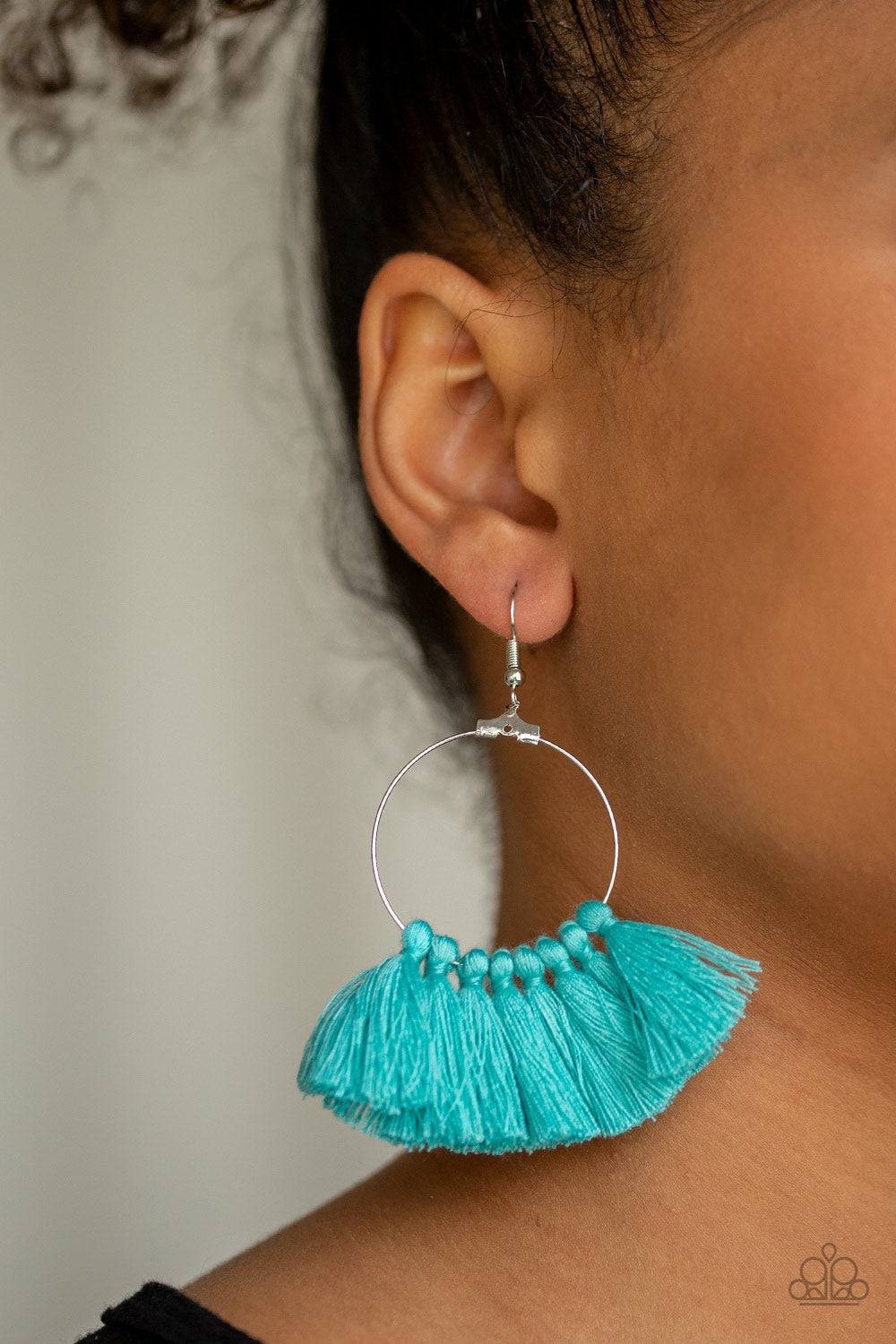 Peruvian Princess Blue Fringe Earring - Paparazzi Accessories - jazzy-jewels-gems