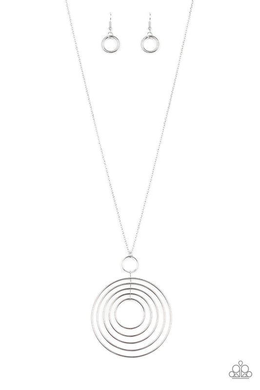 Running Circles In My Mind Silver Necklace - Paparazzi Accessories