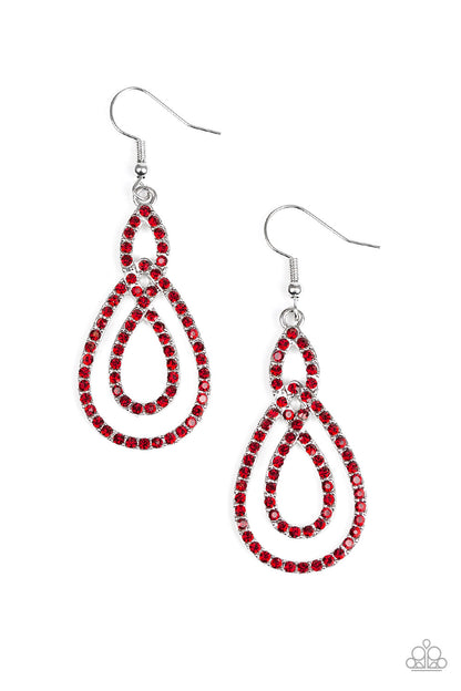 Sassy Sophistication Red Earring - Paparazzi Accessories