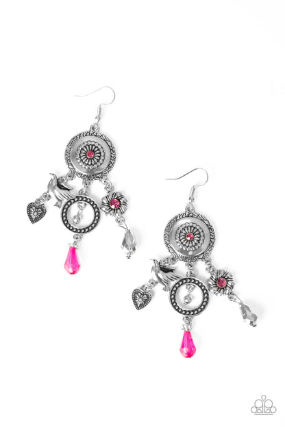 Springtime Essence Pink Earring - Paparazzi Accessories