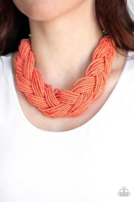 The Great Outback Orange Seed Bead Necklace - Paparazzi Accessories