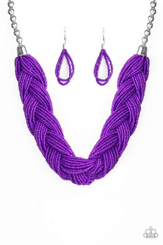 The Great Outback Purple Seed Bead Necklace - Paparazzi Accessories