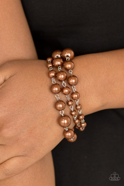 Until The End Of TIMELESS Brown Pearl Bracelet - Paparazzi Accessories