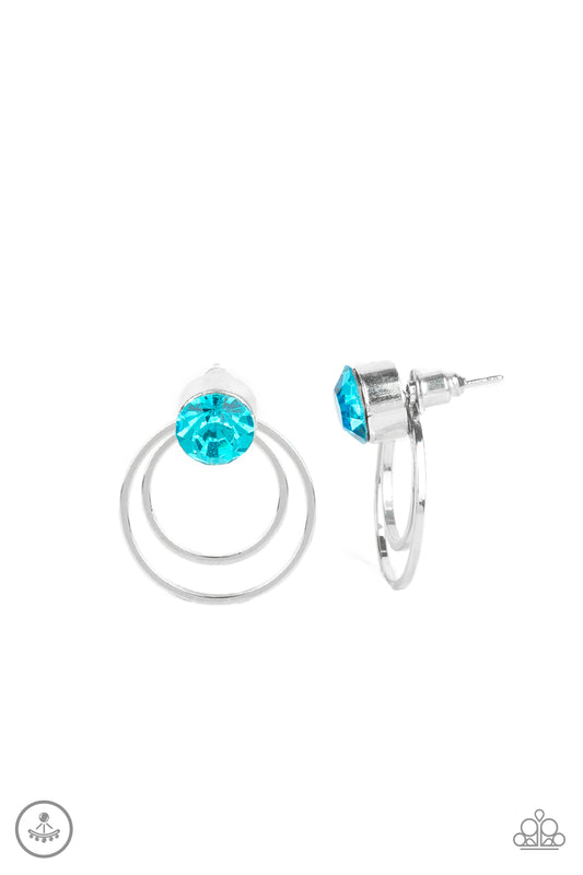 Word Gets Around Blue Earring - Paparazzi Accessories
